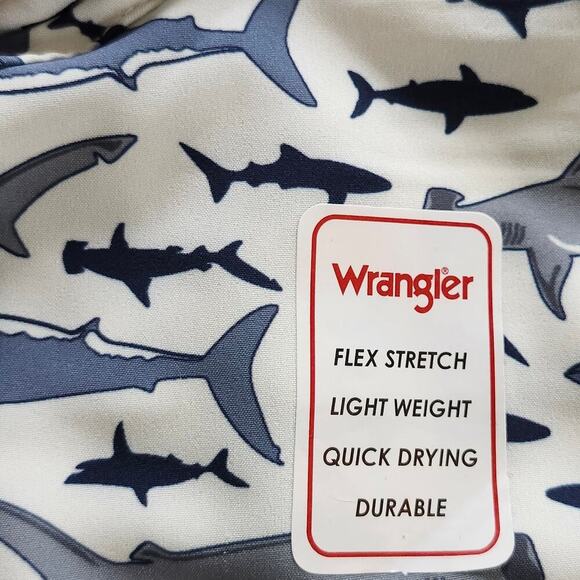 Wrangler Size 4 Quick Dry Shark Button Down Shirt - Picture 4 of 6